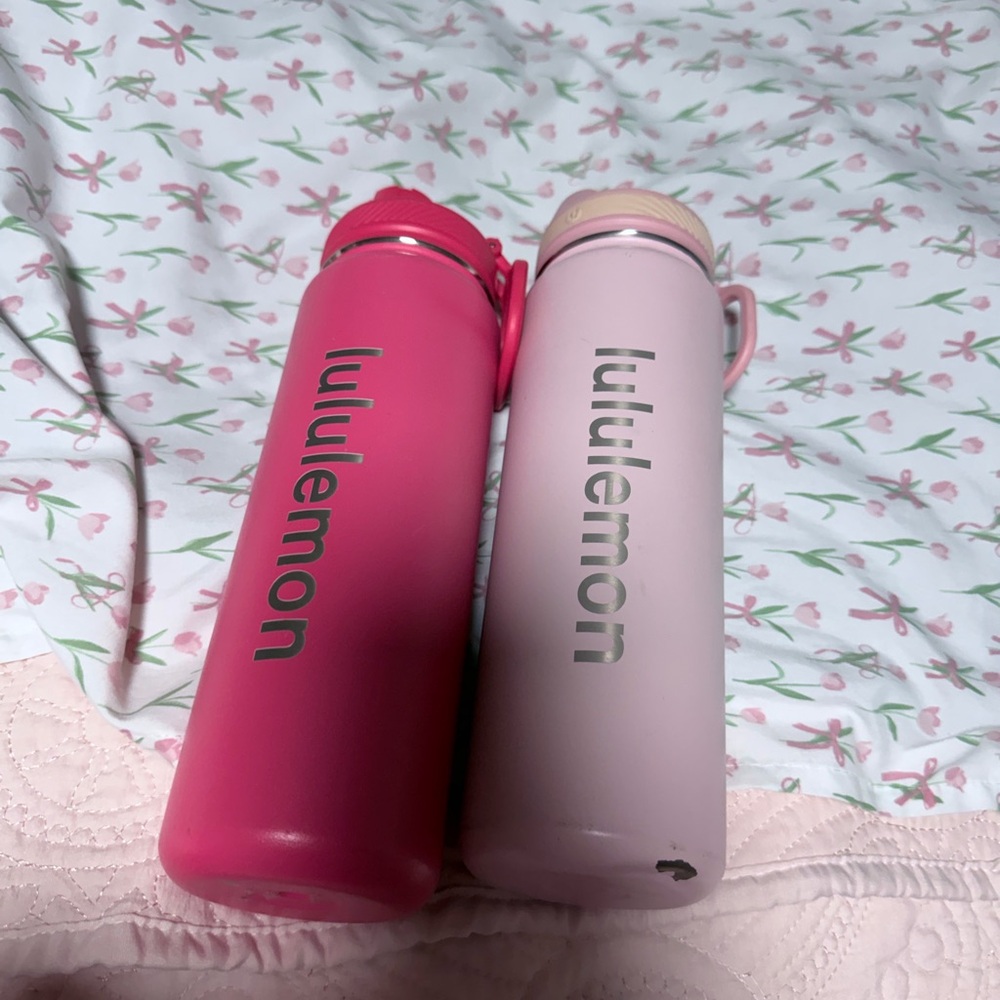 lululemon athletica Water Bottle - Bright Pink & Light Pink